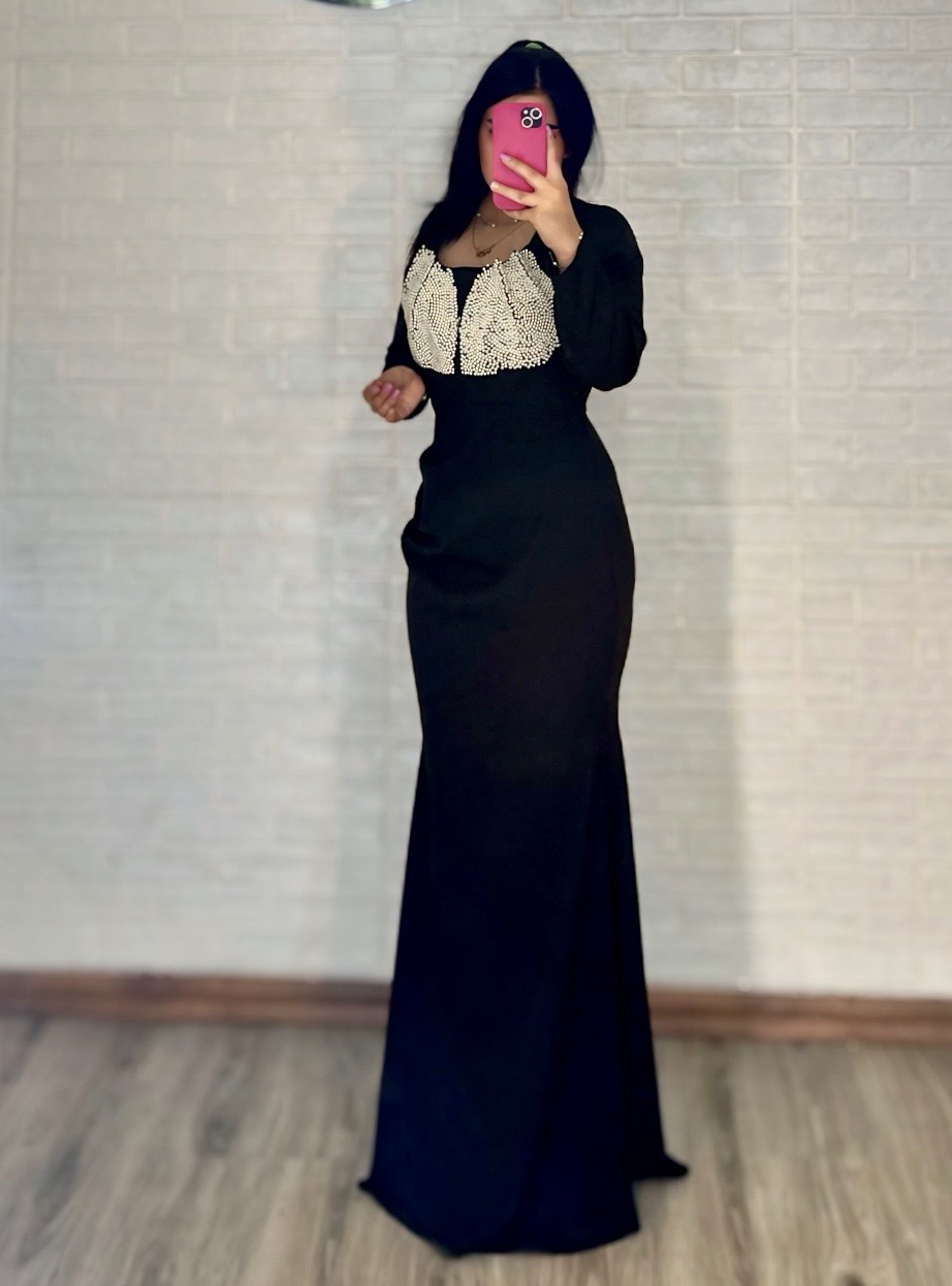 ماکسی کاپ مروارید دوزی مشکی