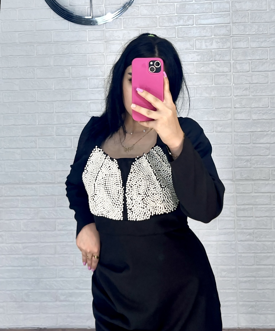 ماکسی کاپ مروارید دوزی مشکی