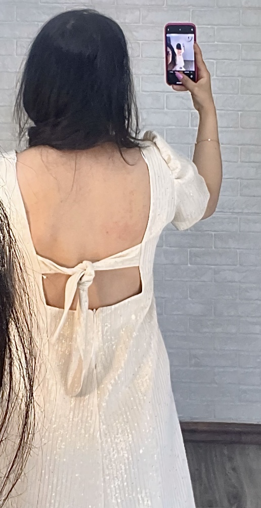 پیراهن عروسکی پشت گرهی  سفید