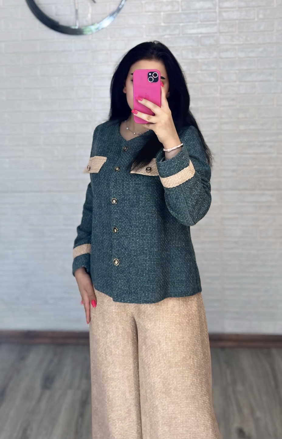 کت و شلوار شنل کوتاه سبز