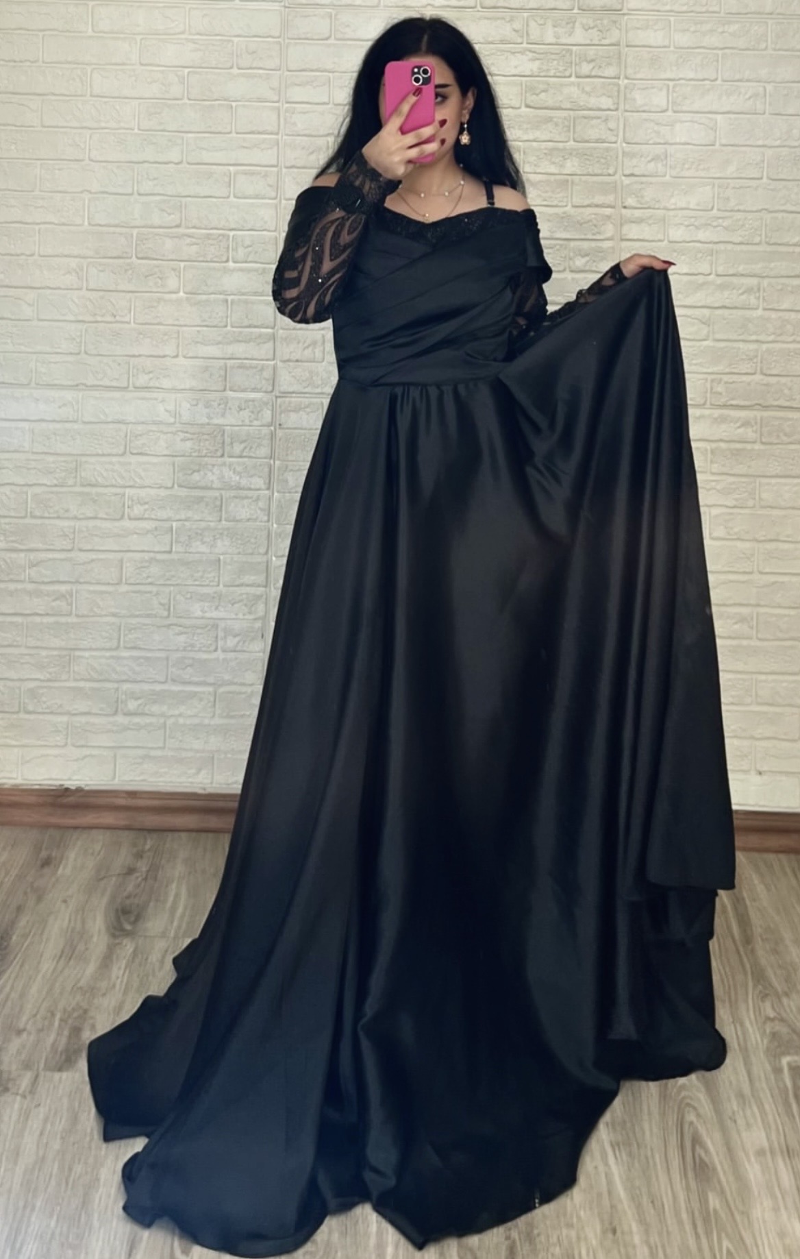 ماکسی ساتن شاین دار مشکی
