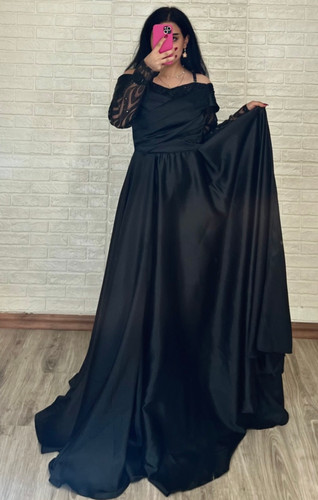 ماکسی ساتن شاین دار مشکی