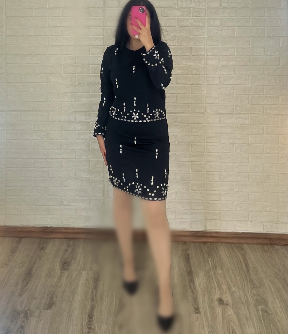 شومیز دامن سنگدوزی مشکی