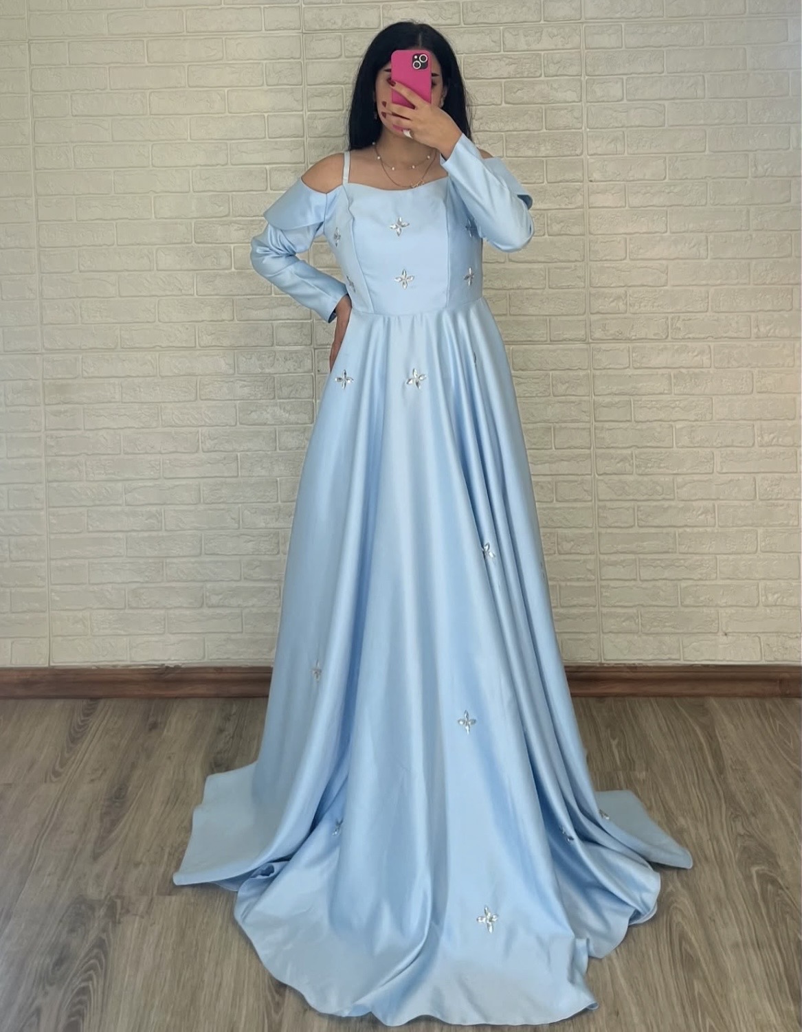 ماکسی سنگدوزی آبی