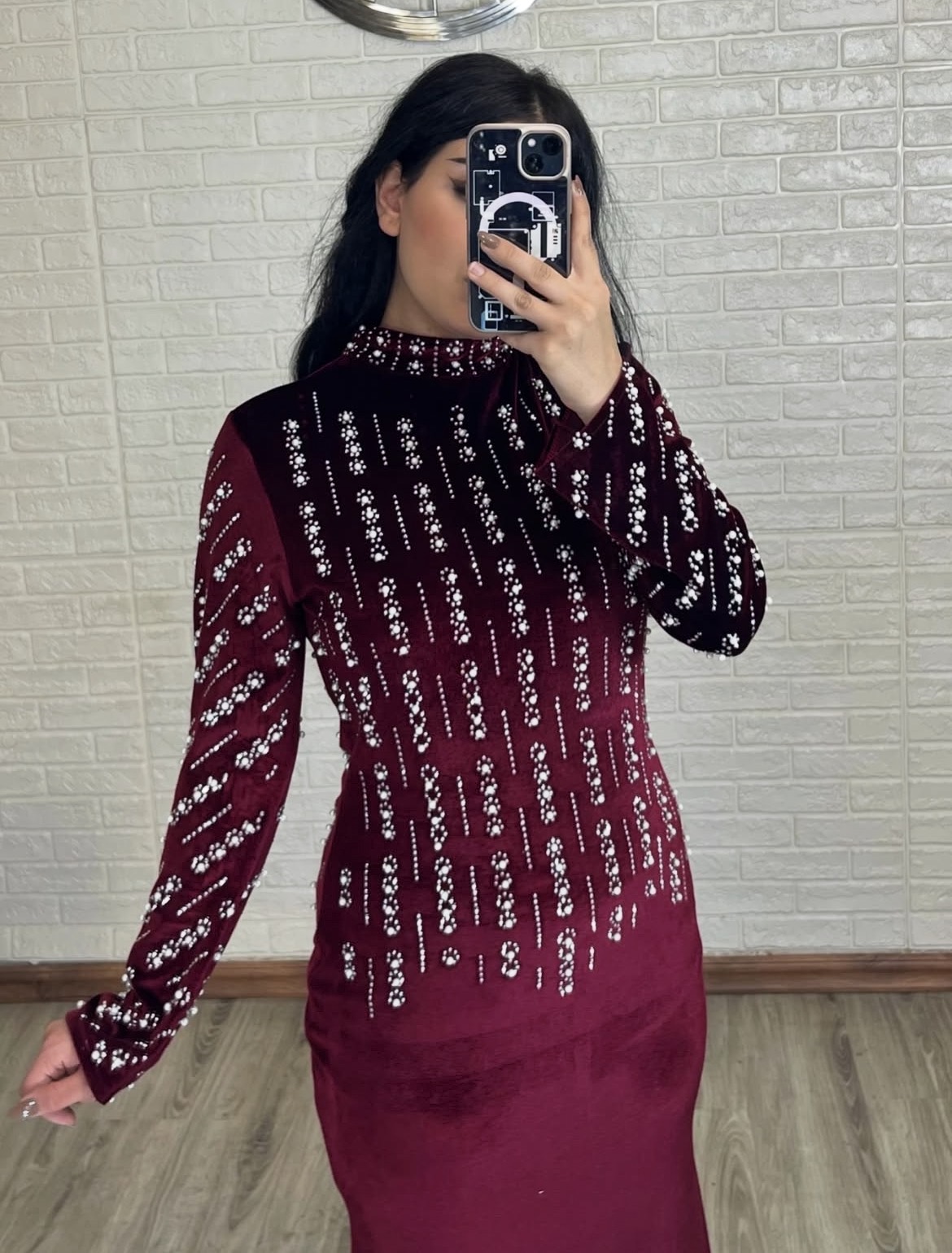 ماکسی مخمل زرشکی
